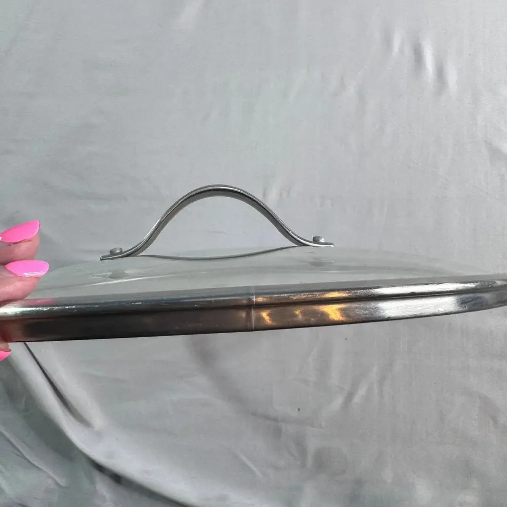 Calphalon 12” Glass Lid Replacement Cover Curved Handle Stainless Rim